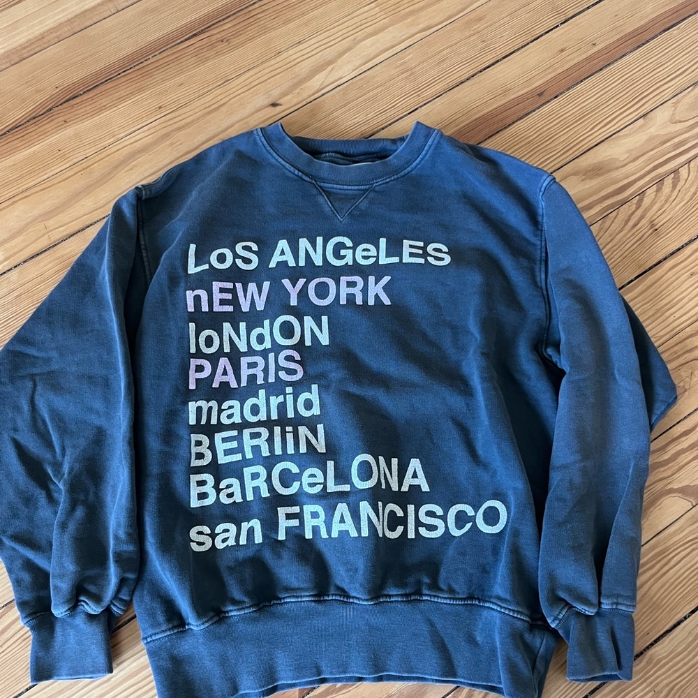 Anine Bing Crewneck Sweater with City Print